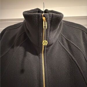 lululemon athletica Black Fleece Zip-Up Jacket with Gold Zipper